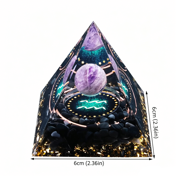 12 Constellation Handmade Stone Pyramid Desk Ornament