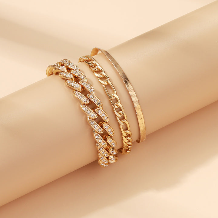Layered Cuban Chain Anklet Setet