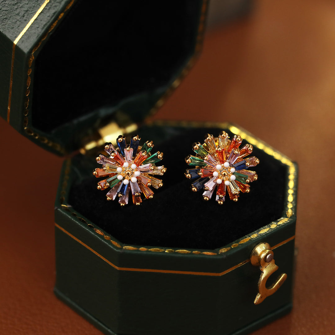 Rainbow Firework Stud Earrings
