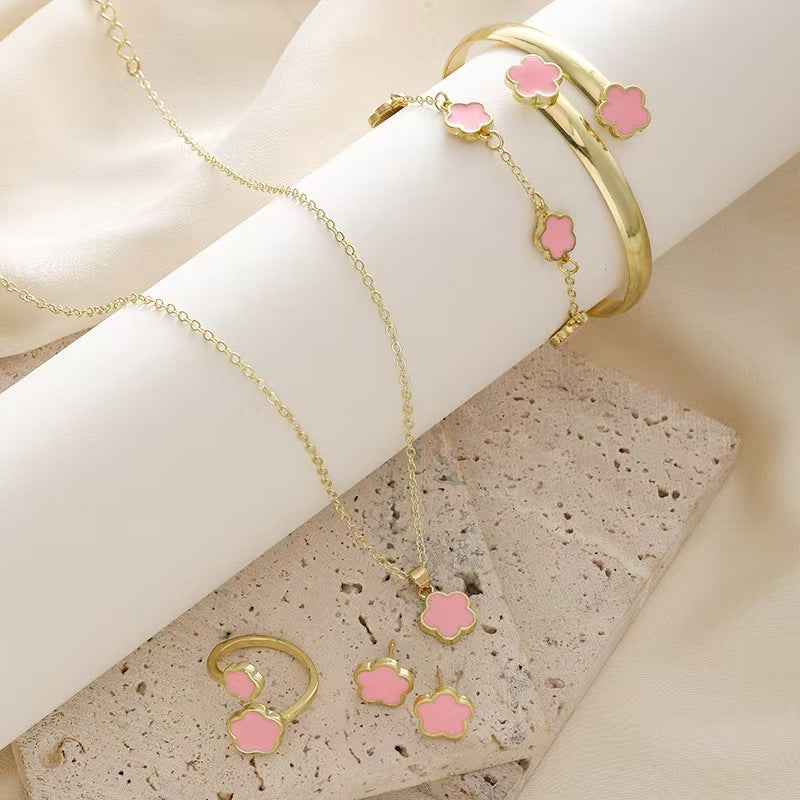 Lucky Five-Leaf Clover Jewelry Set