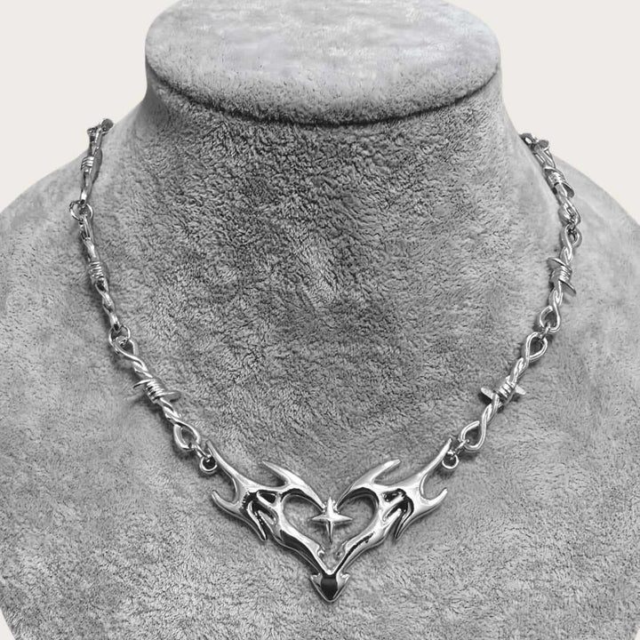 Thorn Heart Flame Statement Necklace