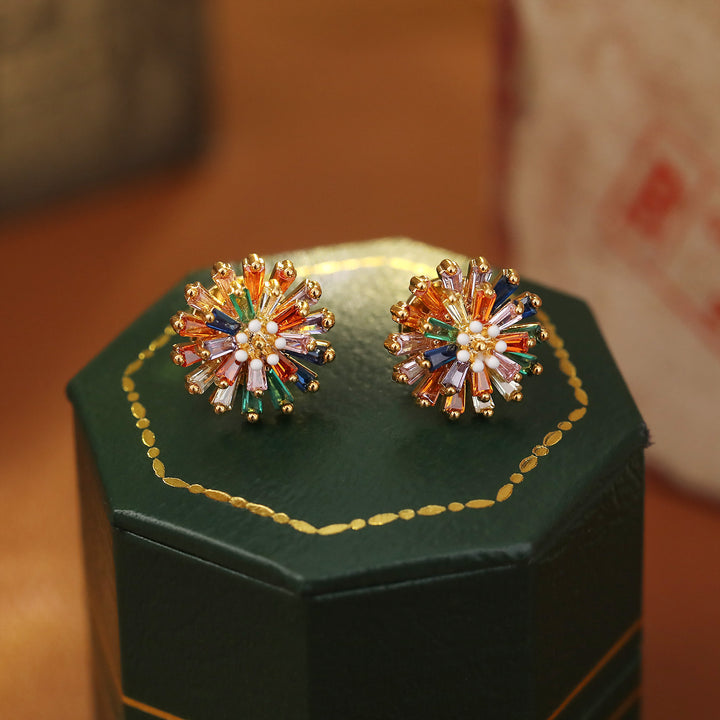 Rainbow Firework Stud Earrings