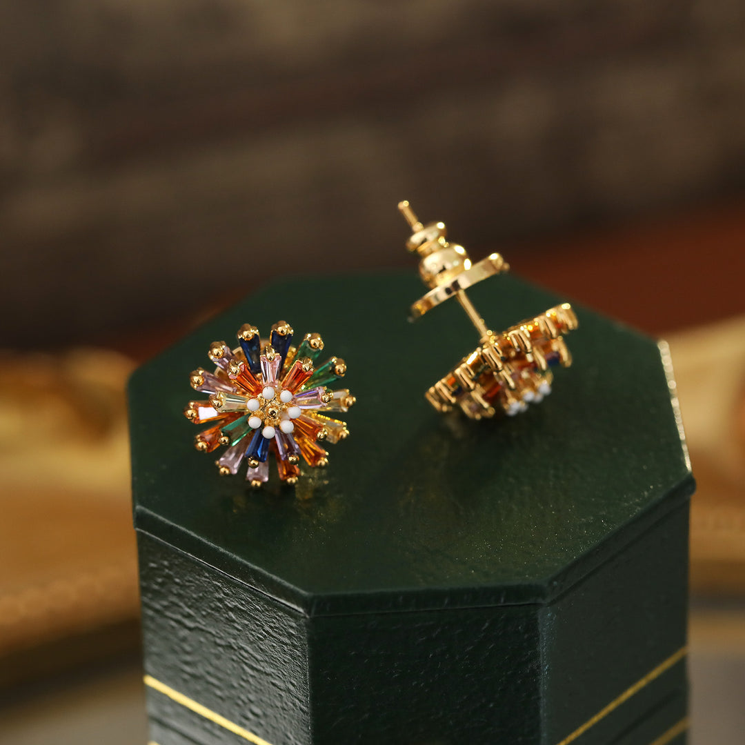Rainbow Firework Stud Earrings