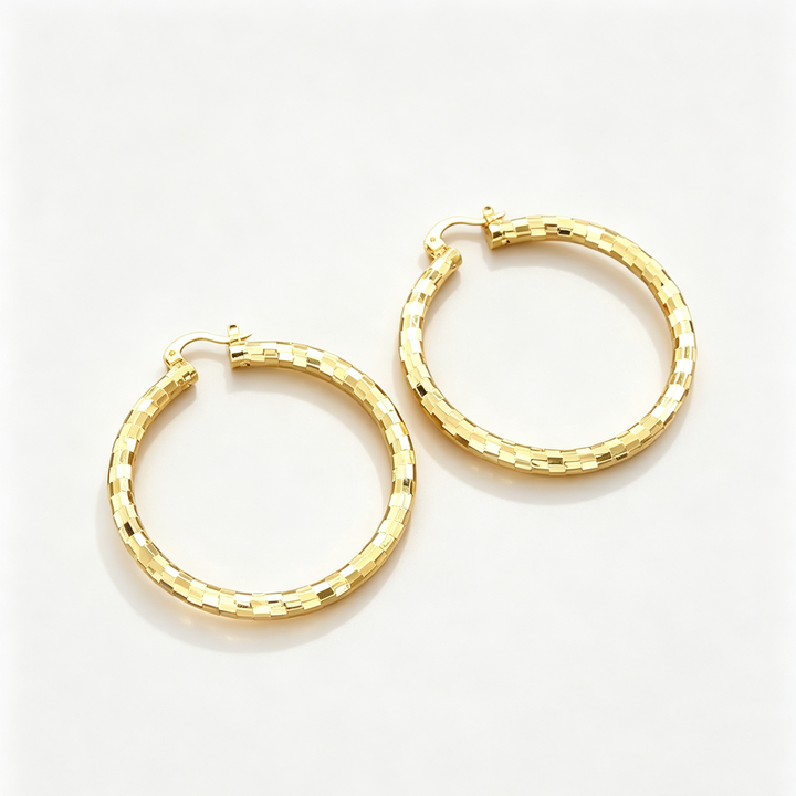Textured Large Hoop Earrings For Daily Wear
