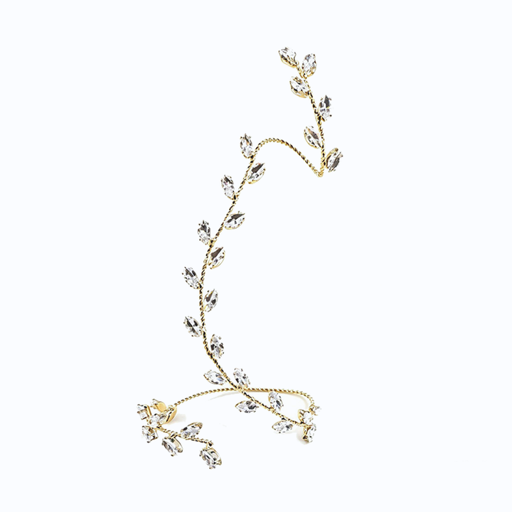 Zircon Leaf Linked Finger Bracelet