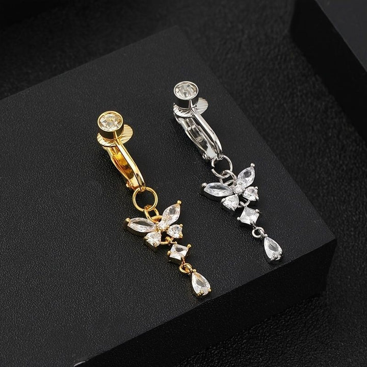 Butterfly Clip On Belly Ring