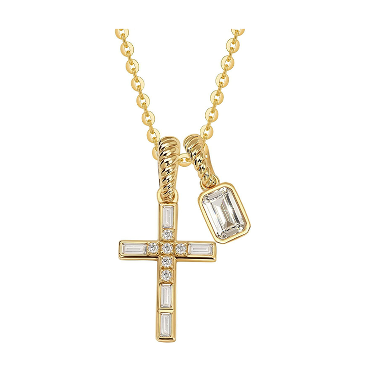 Cross Dual Pendant Layering Necklace Daily Wear