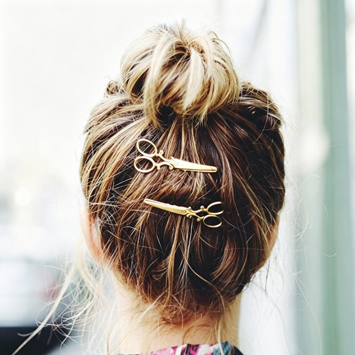 Creative Mini Scissors Shaped Decor Hair Barrette