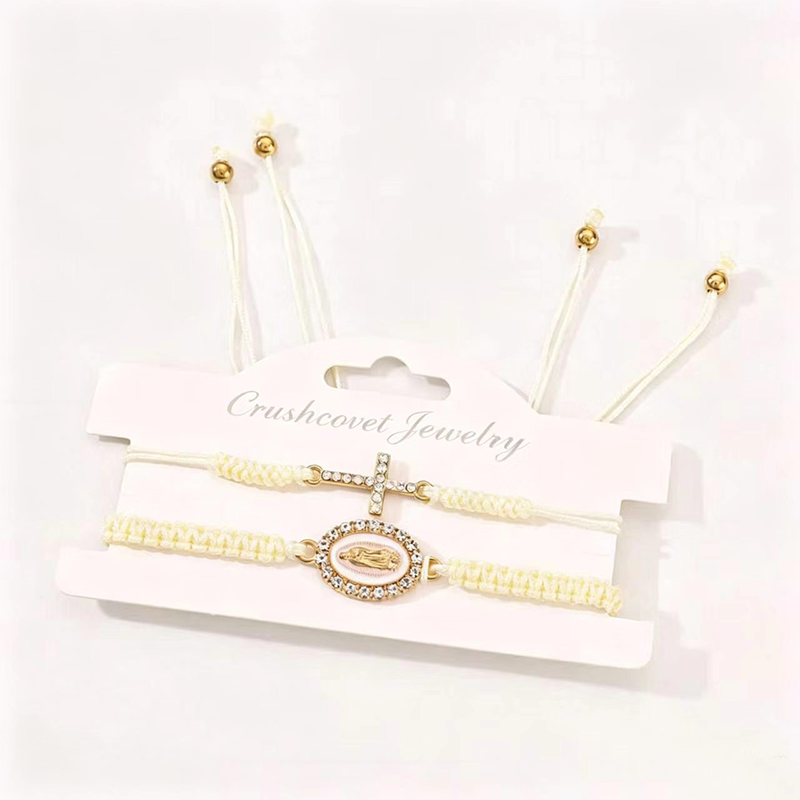 Virgin Mary Cross Bracelet Set