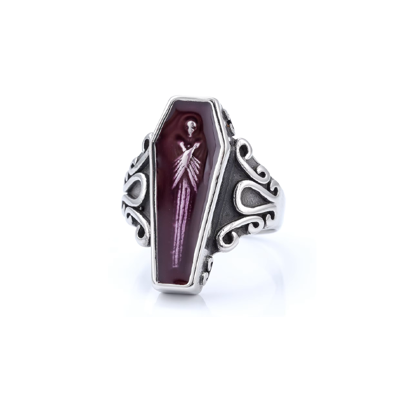 Gothic Vampire Coffin Open Ring