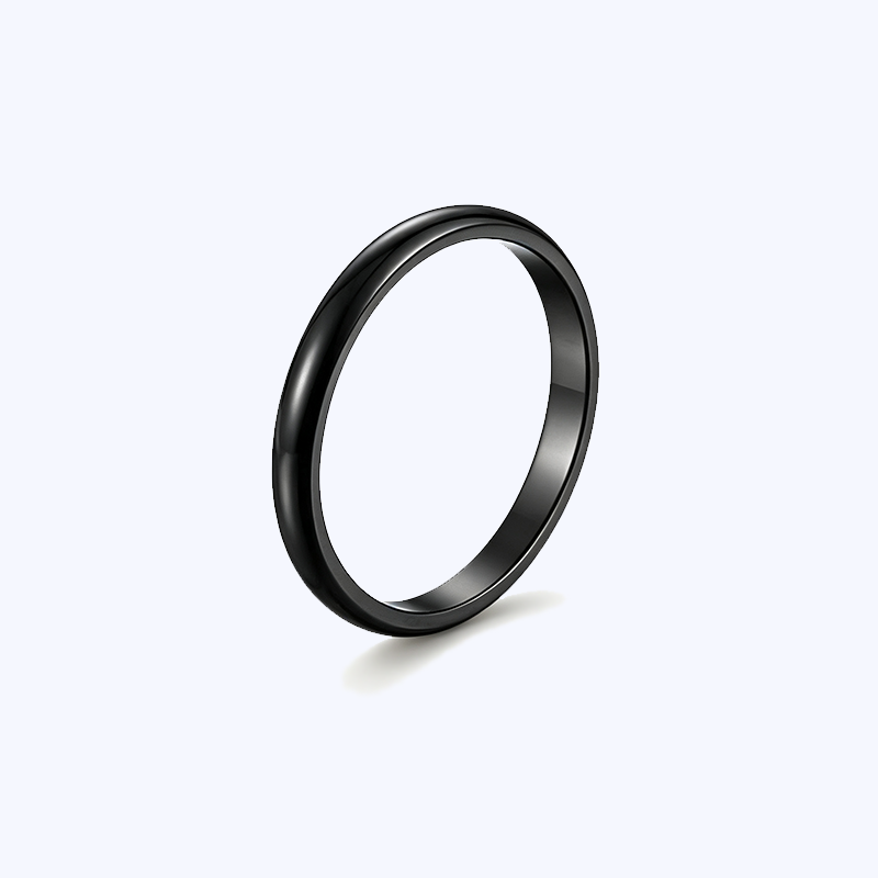Minimal Polished Titanium Steel Band Ring