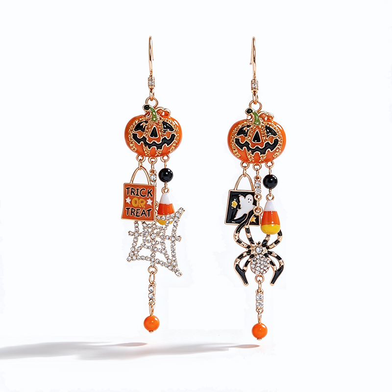 Ghost Pumpkin Halloween Drop Earrings