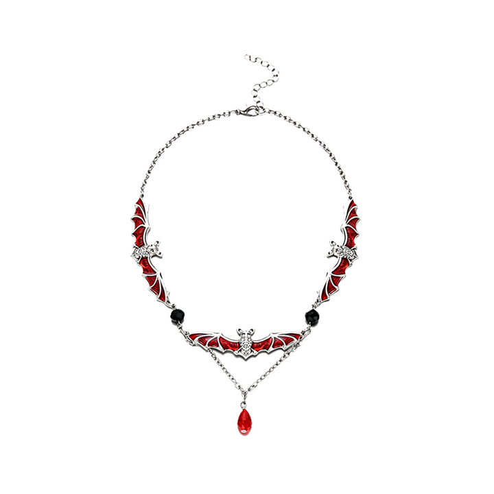 Halloween Pumpkin Bat Charm Necklace
