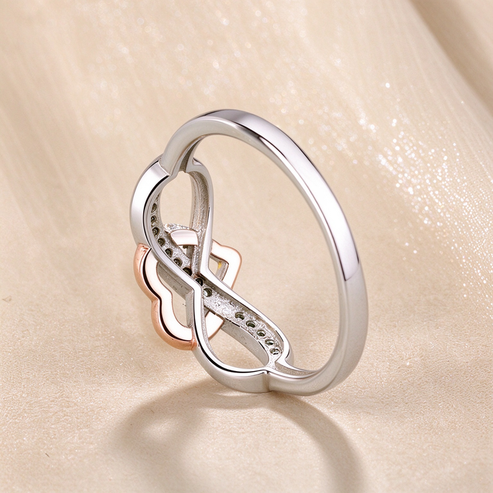 Intertwined Heart Infinity Ring