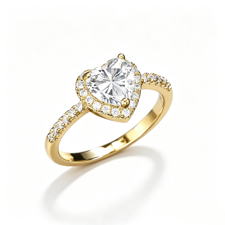 Heart Halo Zircon Statement Ring Daily Wear Jewelry