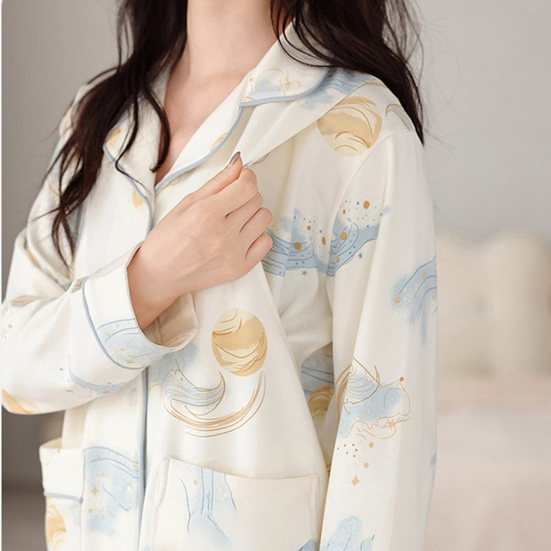 Pure Cotton Side Openings Pajama Set