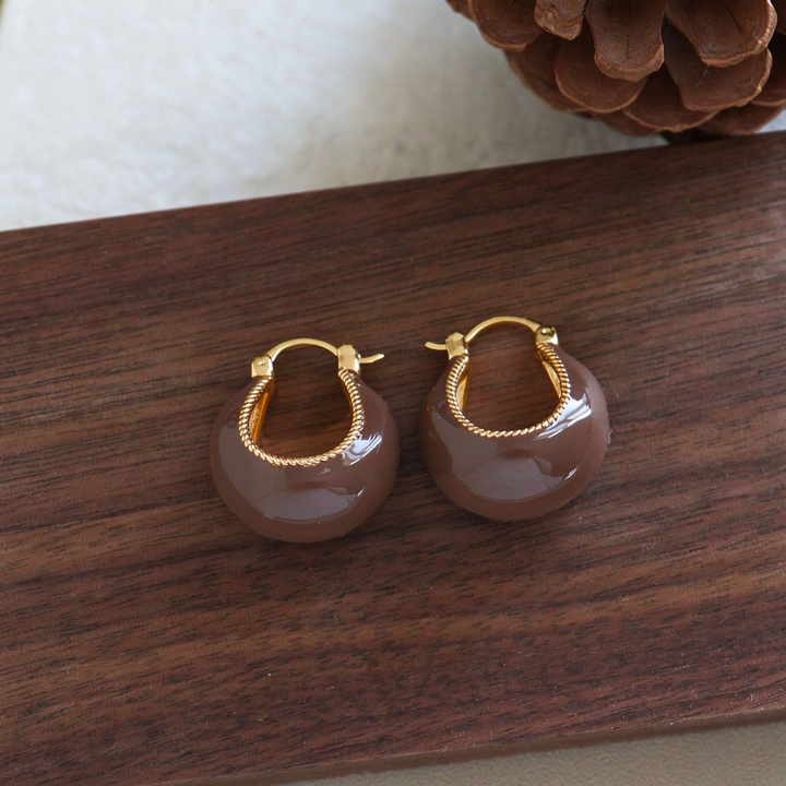 Enamel Teardrop Hoop Earrings