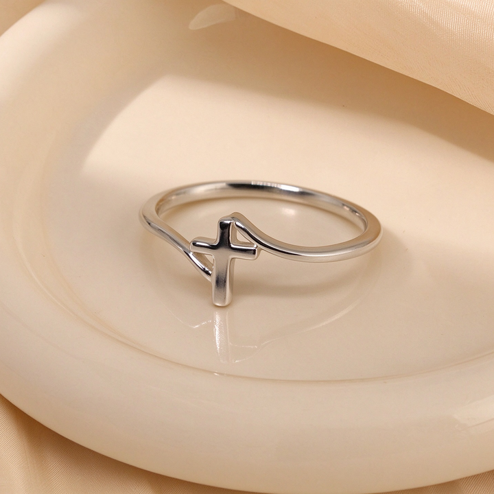 Minimalist Cross Ring for Everyday Faith
