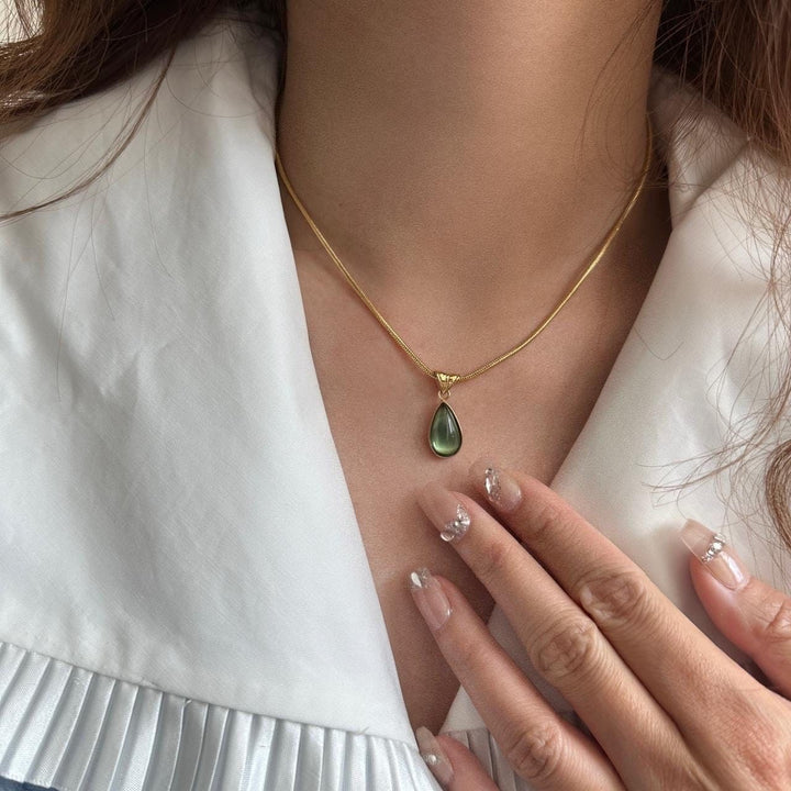 Green Teardrop Necklace