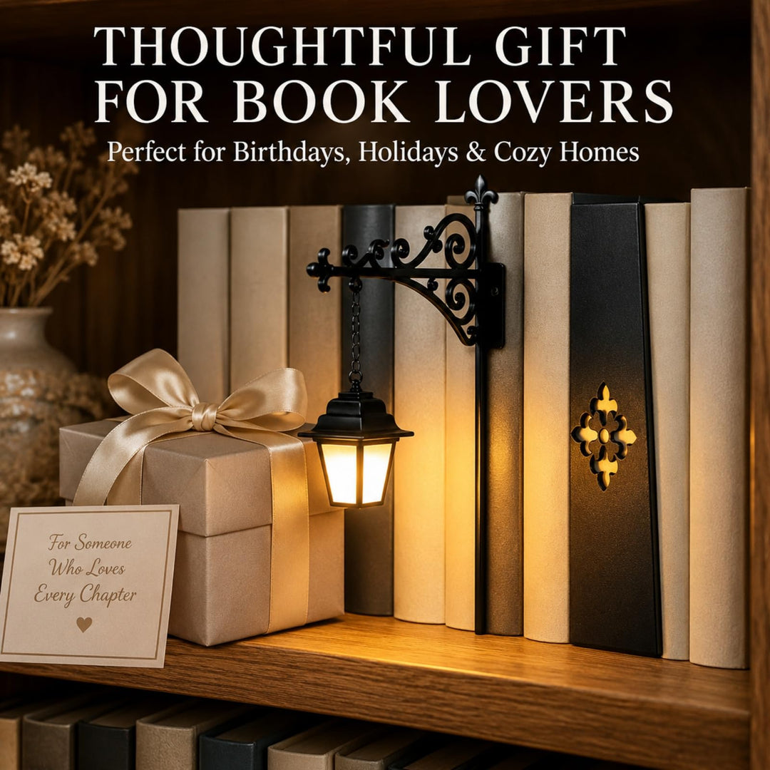 Clip On Iron Scroll Bracket Mini Lantern Bookshelf Decor