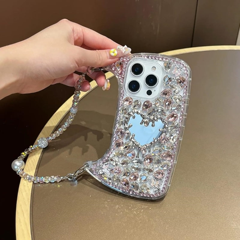 Crystal Mirror Phone Case Mini Bag Strap