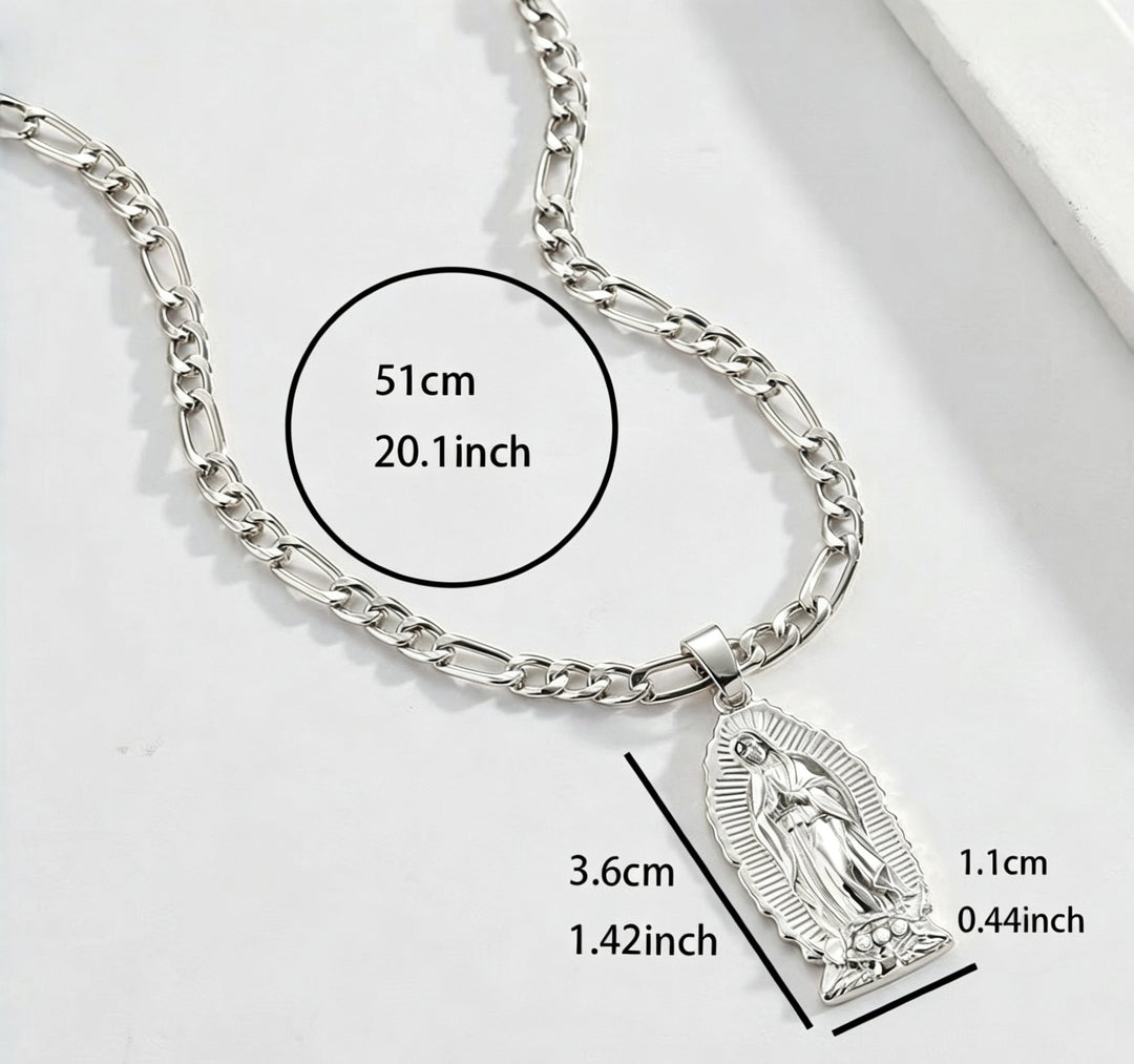 Zirconia Head Pendant Chain Necklace
