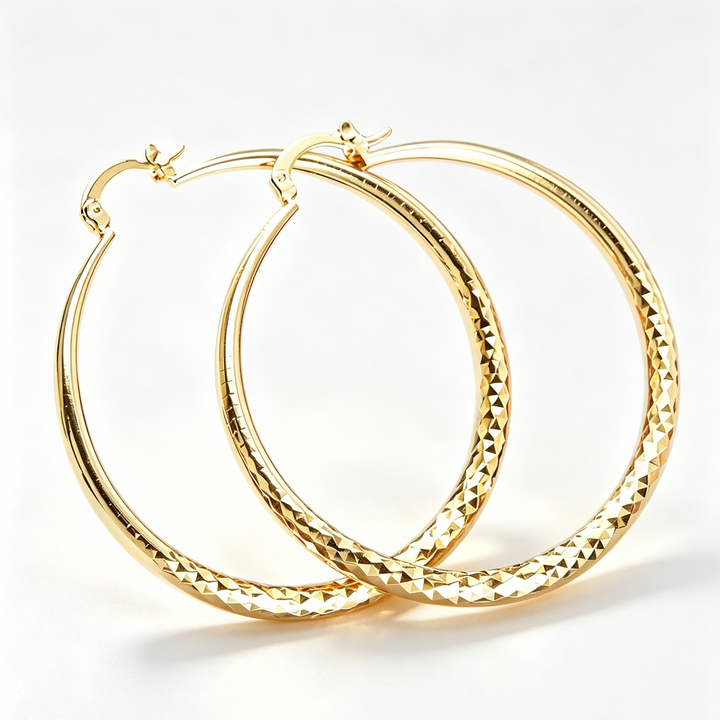 Textured Large Hoop Earrings For Daily Wear