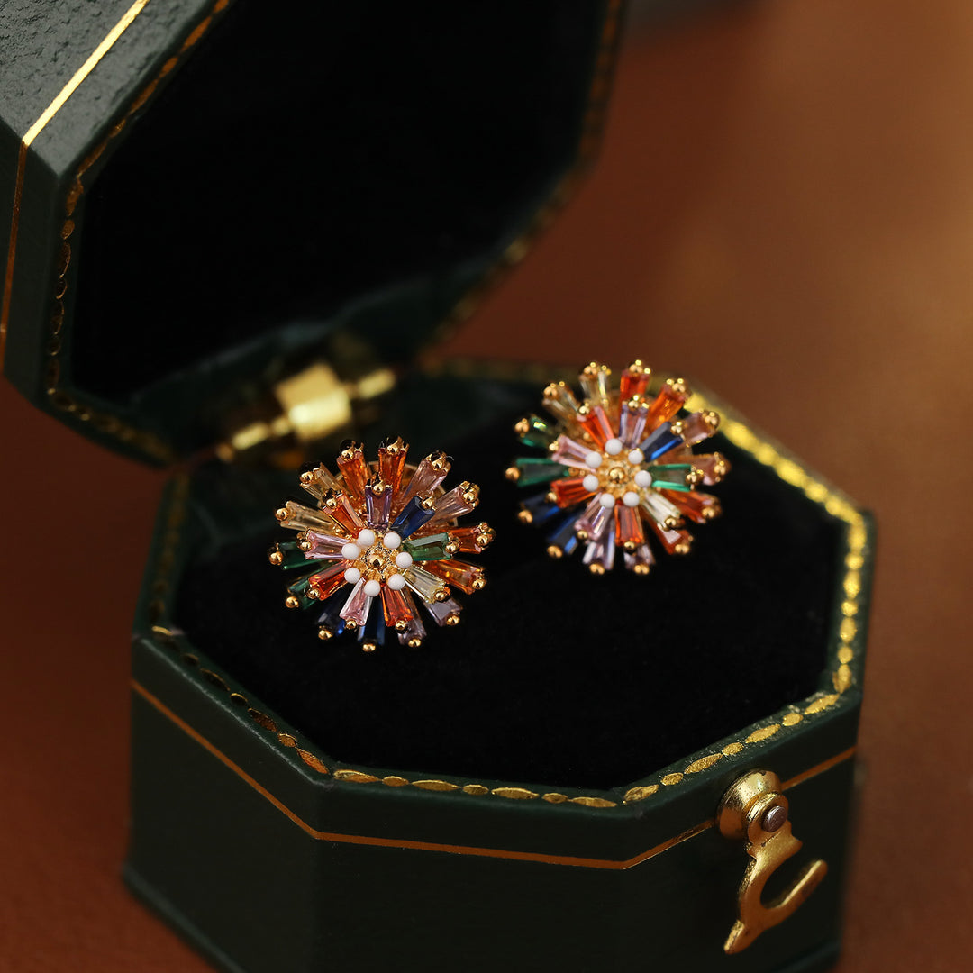 Rainbow Firework Stud Earrings