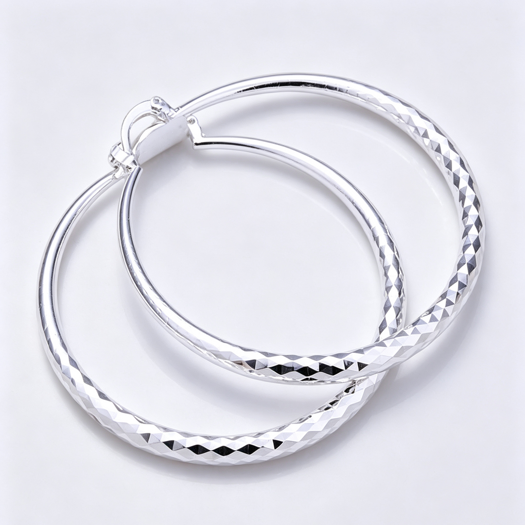 Textured Large Hoop Earrings For Daily Wear