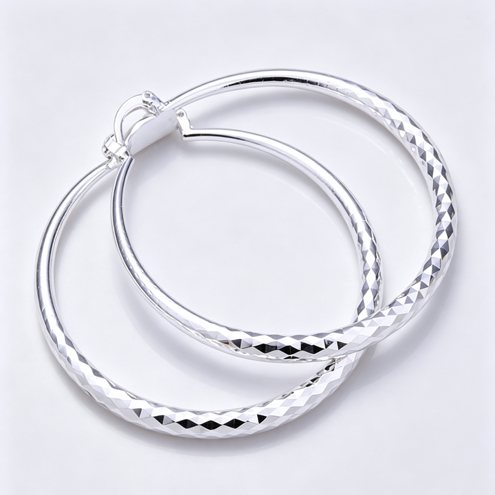 Textured Large Hoop Earrings For Daily Wear