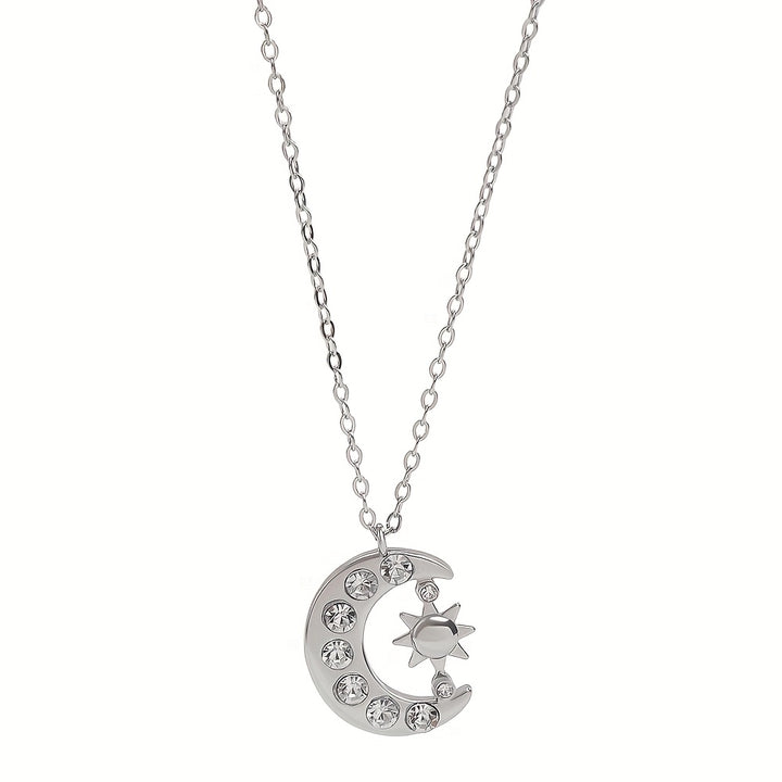 Sun Moon Pendant Necklace Everyday Layering Look