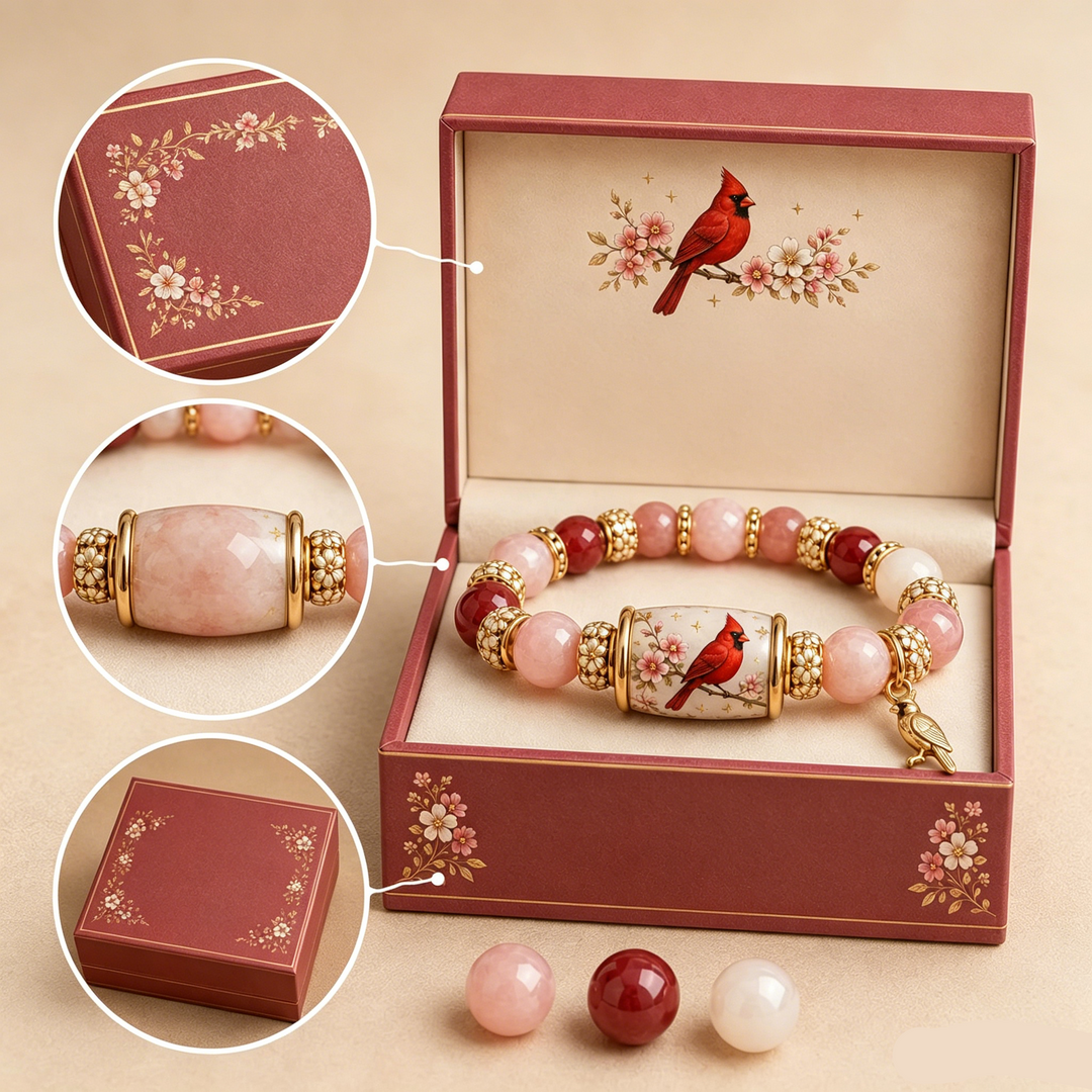 Natural Stone Bird Charm Beaded Blessing Bracelet