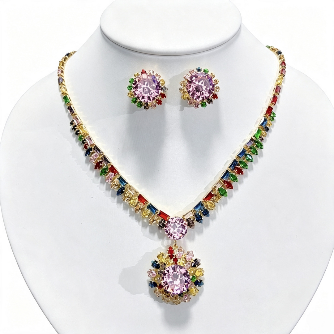 Sun Circle Jewelry Set Luxury Party Look