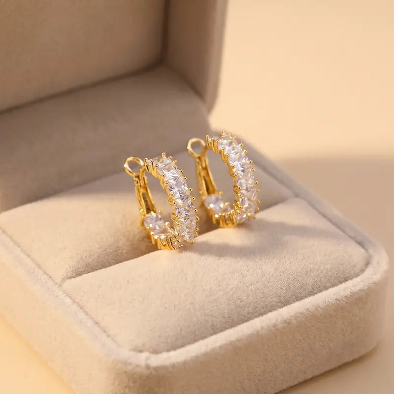 Radiant Baguette Hoop Earrings