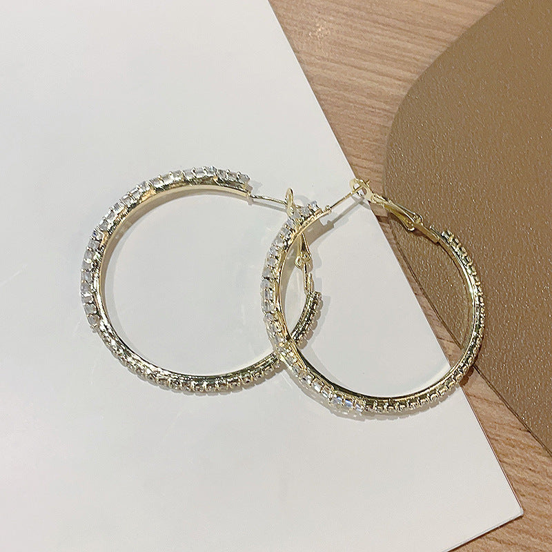 Baguette Zircon Large Hoop Earrings for Women