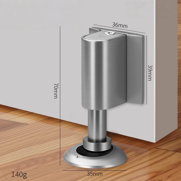 Drill-free zinc alloy windproof double magnetic door stopper