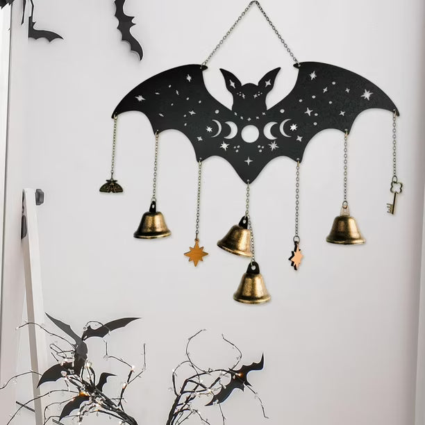Spooky Halloween Metal Bell Window Hanging Accent