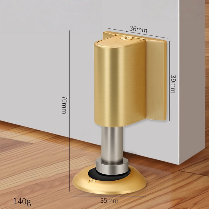 Drill-free zinc alloy windproof double magnetic door stopper