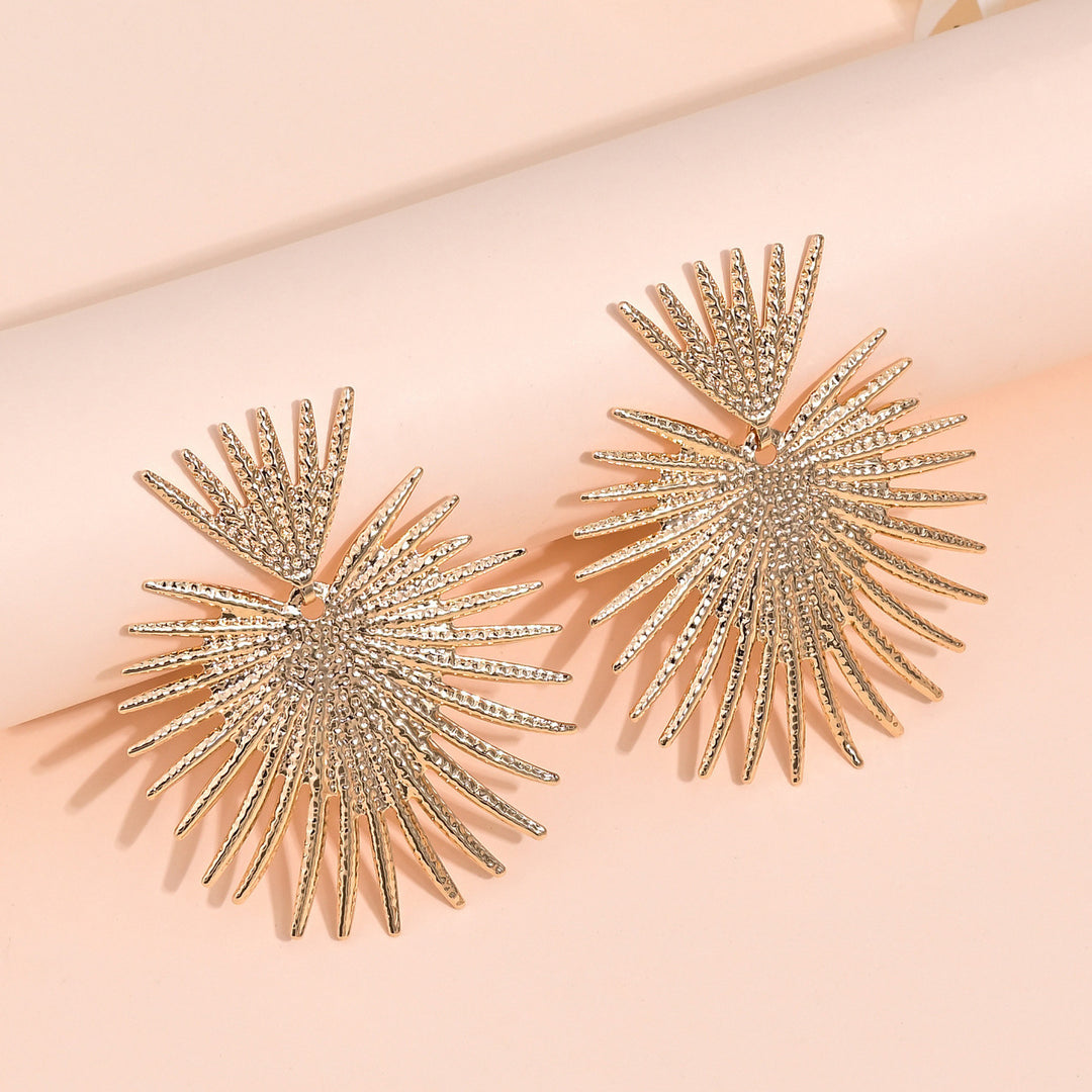 Large Leopard Starburst Earrings Party Wear