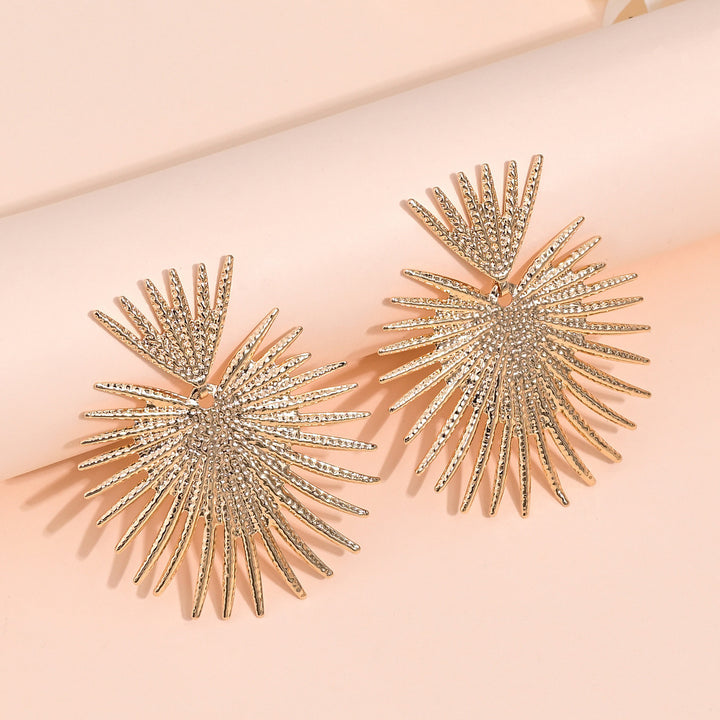 Large Leopard Starburst Earrings Party Wear