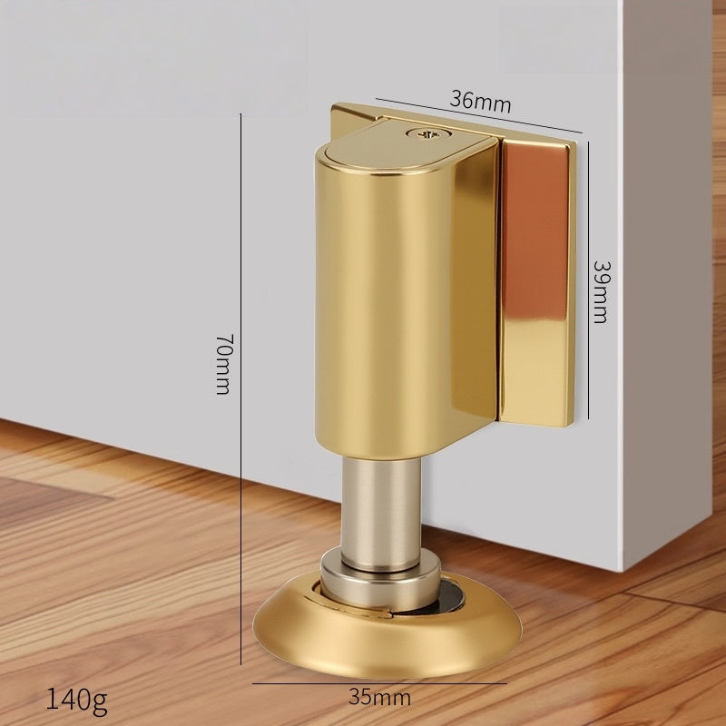 Drill-free zinc alloy windproof double magnetic door stopper
