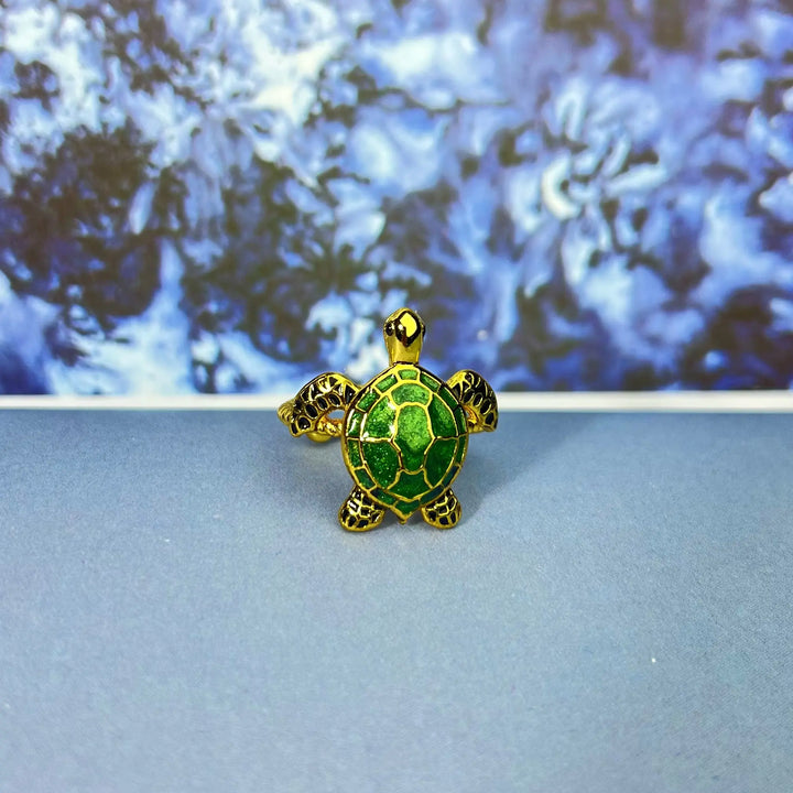 Enamel Turtle Adjustable Ring Beach Daily Wear