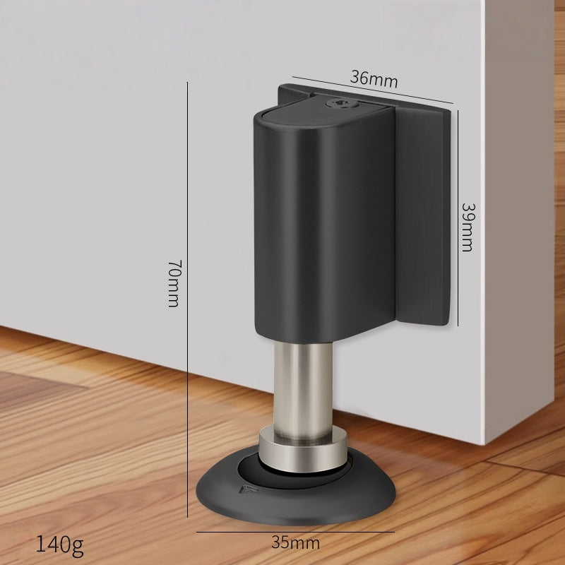 Drill-free zinc alloy windproof double magnetic door stopper