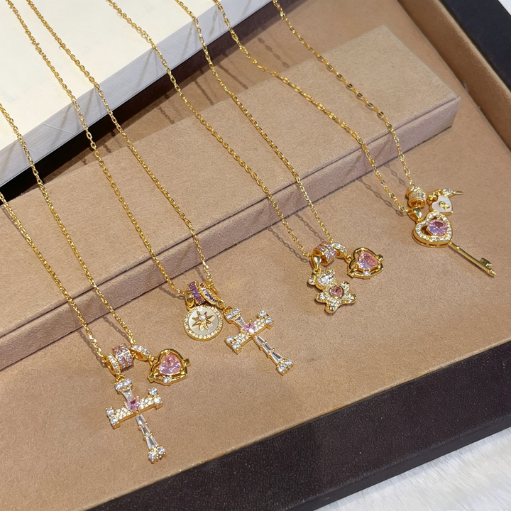 Cute Charm Pendant Necklace Set for Women