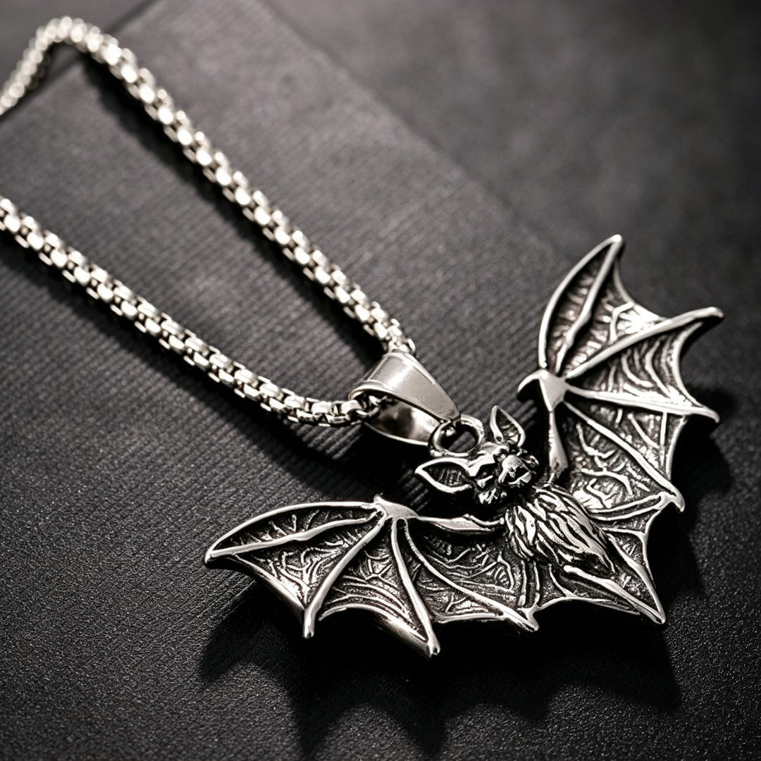 Halloween Bat Stainless Steel Chain Necklace