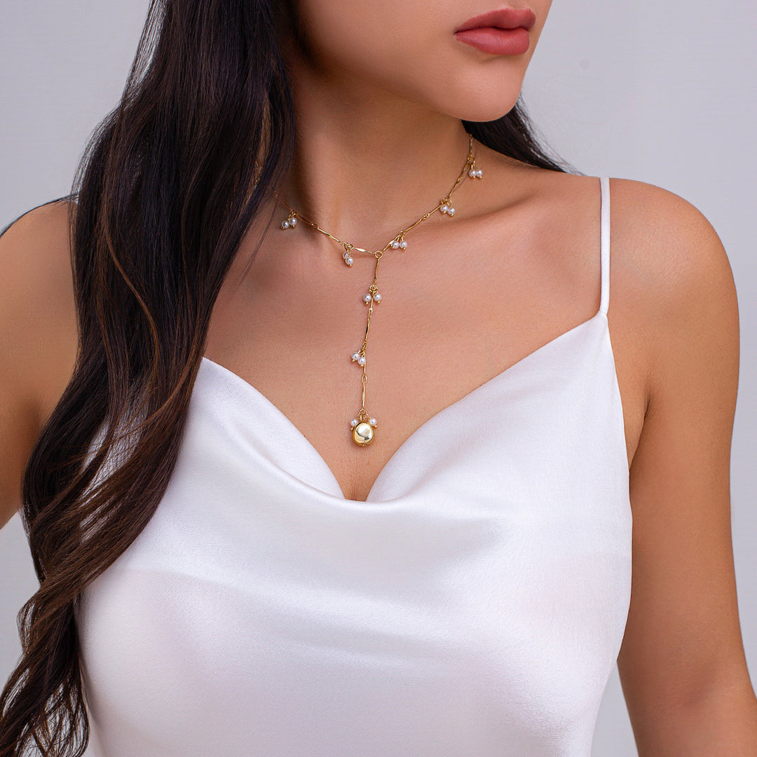 Pearl Y Necklace Date Night Style