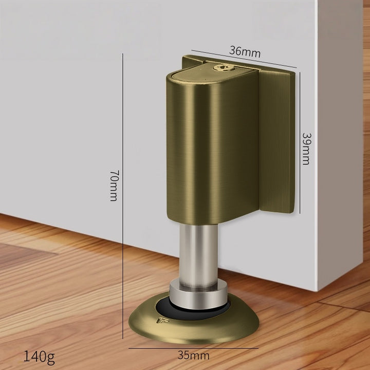 Drill-free zinc alloy windproof double magnetic door stopper