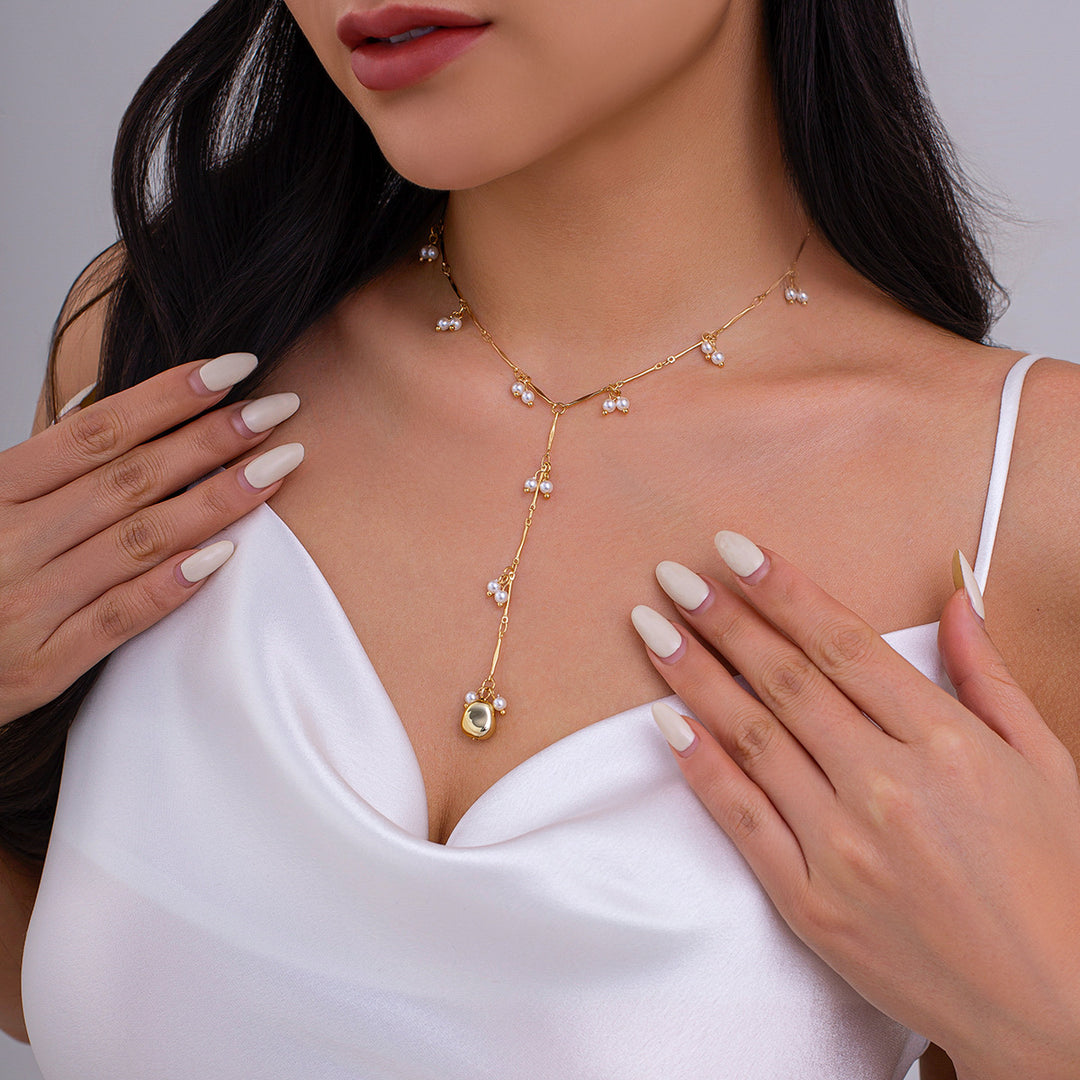 Pearl Y Necklace Date Night Style