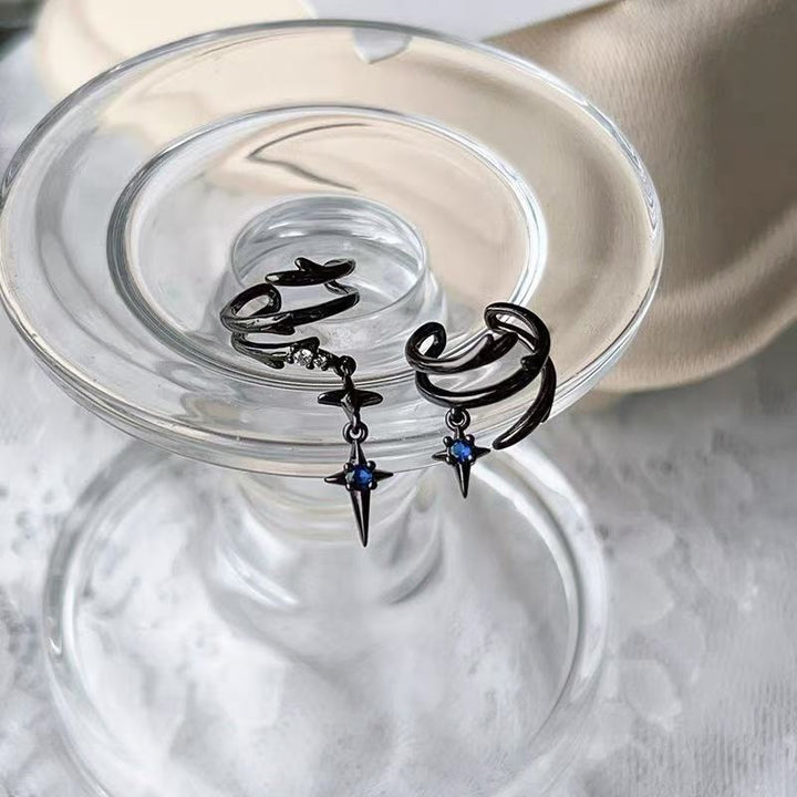 Asymmetrical Blue Zircon Ear Cuff