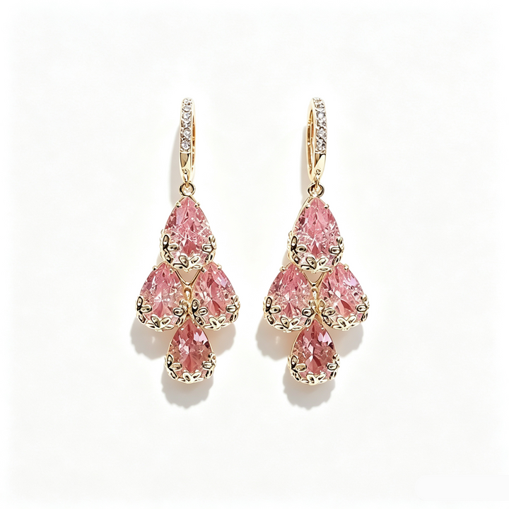 Teardrop Cluster Huggie Drop Earrings Formal Daily Wear Jewelry